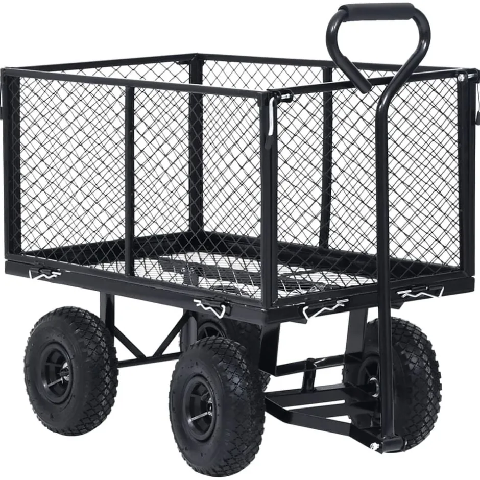 Outlet vidaXL Trädgårdsvagn 350 kg Svart