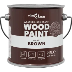 Hot vidaXL Träfärg 2,5 L Väggprint Brun
