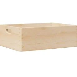 Discount vidaXL Trälåda med handtag 40x30x13 cm massiv furu Naturfärg