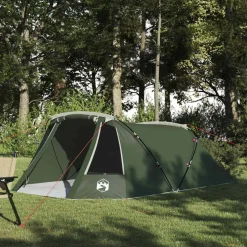 vidaXL Tunnel Tent 3-Person med tak Grön och Vit 328 x 228 x 115 cm