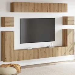 vidaXL TV Enheter Väggmonterad 4 pcs Artisan Ek Konstruerat trä