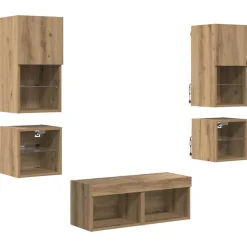 vidaXL TV Vägg Enheter 8 pcs Artisan Ek Konstruerat trä
