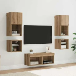 vidaXL TV Vägg Enheter 8 pcs Artisan Ek Konstruerat trä