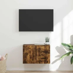 vidaXL TV Vägghylla Rökt ek 59,5 x 31 x 40 cm Konstruerat trä