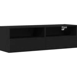 New vidaXL TV Vägghylla 100 x 30 x 30 cm Konstruerat trä Svart ek