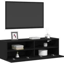 New vidaXL TV Vägghylla 100 x 30 x 30 cm Konstruerat trä Svart ek