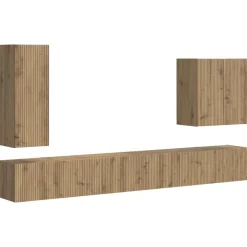 Outlet vidaXL TV väggskåp set Väggmonterad 6 pcs artisan ek