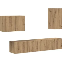 vidaXL TV väggskåp set Väggmonterad 4 pcs Artisan Ek Konstruerat trä
