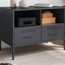 Best vidaXL Tv-bänk 68x39x50,5 cm stål Antracit