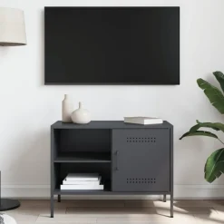 Best vidaXL Tv-bänk 68x39x50,5 cm stål Antracit