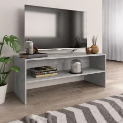 vidaXL Tv-bänk 100x40x40 cm konstruerat trä Betonggrå