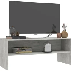 vidaXL Tv-bänk 100x40x40 cm konstruerat trä Betonggrå