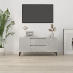 vidaXL Tv-bänk betonggrå 102x44,5x50 cm konstruerat trä
