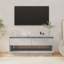 New vidaXL Tv-bänk 102x41x44 cm konstruerat trä Betonggrå
