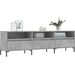 Best vidaXL Tv-bänk 150x30x44,5 cm konstruerat trä Betonggrå