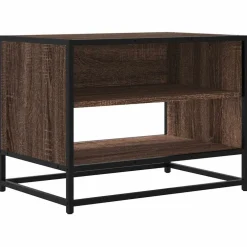 Online vidaXL Tv-bänk 61x40x46 cm konstruerat trä och metall brun ek
