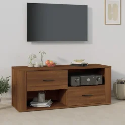 vidaXL Tv-bänk brun ek 100x35x40 cm konstruerat trä