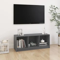 Sale vidaXL Tv-bänk 104x33x41 cm massiv furu Grå