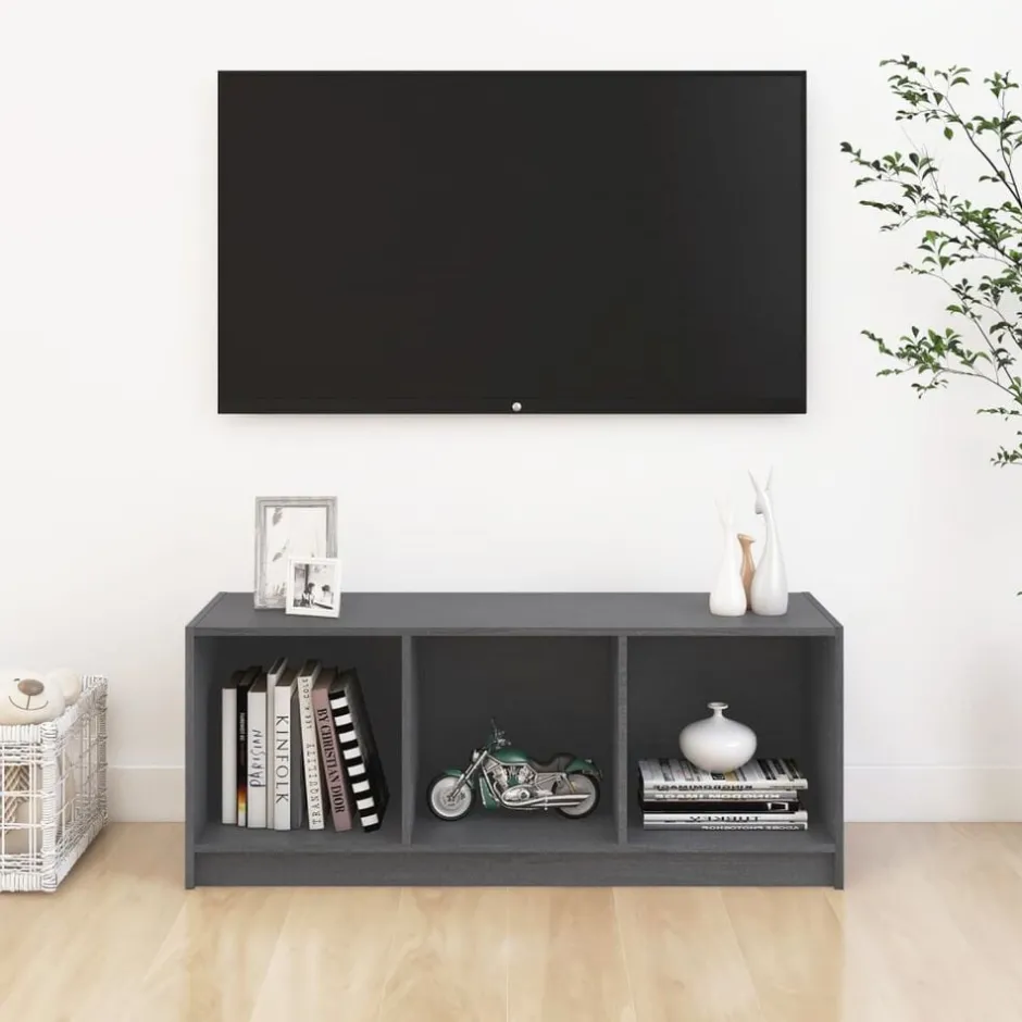 Sale vidaXL Tv-bänk 104x33x41 cm massiv furu Grå