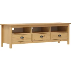 Outlet vidaXL TV-bänk Hill honungs 158x40x47 cm massiv furu Brun