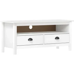 Clearance vidaXL TV-bänk Hill 110x40x47 cm massiv furu Vit
