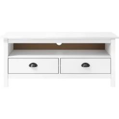 Clearance vidaXL TV-bänk Hill 110x40x47 cm massiv furu Vit