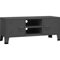 vidaXL Tv-bänk industristil antracit 105x35x42 cm metall