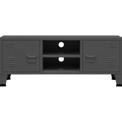 vidaXL Tv-bänk industristil antracit 105x35x42 cm metall