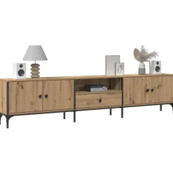 vidaXL Tv-bänk med låda artisan ek 200x25x44 cm konstruerat trä