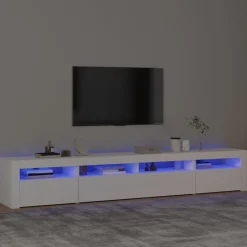 vidaXL Tv-bänk med LED-belysning vit 240x35x40 cm