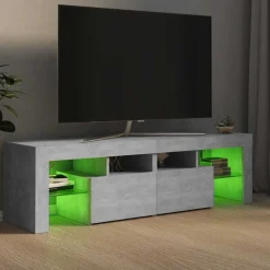 vidaXL Tv-bänk med LED-belysning betonggrå 140x36,5x40 cm