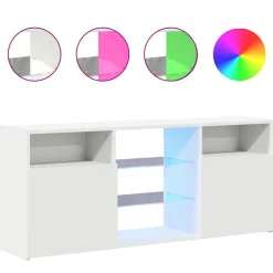 vidaXL TV-bänk med LED-belysning 120x30x50 cm Vit