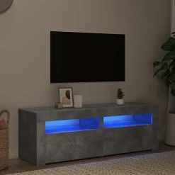 vidaXL TV-bänk med LED-belysning 120x35x40 cm Betonggrå