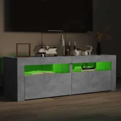 vidaXL TV-bänk med LED-belysning 120x35x40 cm Betonggrå