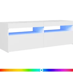 vidaXL TV-bänk med LED-belysning vit 120x35x40 cm