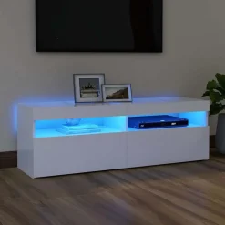 vidaXL TV-bänk med LED-belysning vit 120x35x40 cm