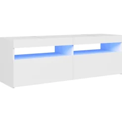 vidaXL TV-bänk med LED-belysning vit 120x35x40 cm