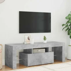 New vidaXL TV-bänk med LED-belysning 120x35x40 cm Betonggrå