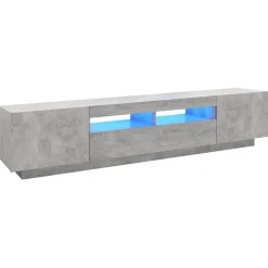 vidaXL TV-bänk med LED-belysning betonggrå 200x35x40 cm