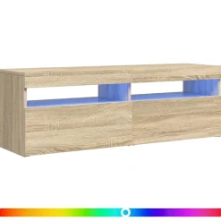 vidaXL TV-bänk med LED-belysning sonoma-ek 120x35x40 cm