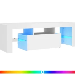vidaXL TV-bänk med LED-belysning vit 120x35x40 cm