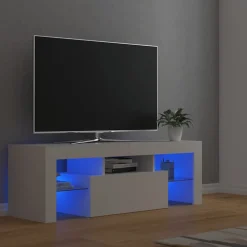 vidaXL TV-bänk med LED-belysning vit 120x35x40 cm