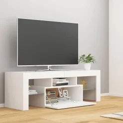 vidaXL TV-bänk med LED-belysning vit 120x35x40 cm