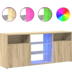 Online vidaXL TV-bänk med LED-belysning sonoma-ek 120x30x50 cm Sonoma ek