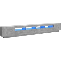 vidaXL TV-bänk med LED-belysning betonggrå 300x35x40 cm