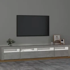 Online vidaXL Tv-bänk med LED-belysning 240x35x40 cm Betonggrå