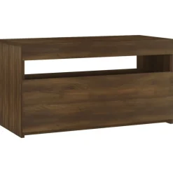 Outlet vidaXL Tv-bänk med LED-belysning 75x35x40 cm brun ek