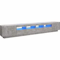 Sale vidaXL TV-bänk med LED-belysning 260x35x40 cm Betonggrå