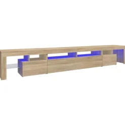 vidaXL Tv-bänk med LED-belysning 260x36,5x40 cm Sonoma ek