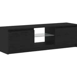 vidaXL TV-bänk med LED-lampor svart ek 120x30x36 cm konstruerat trä